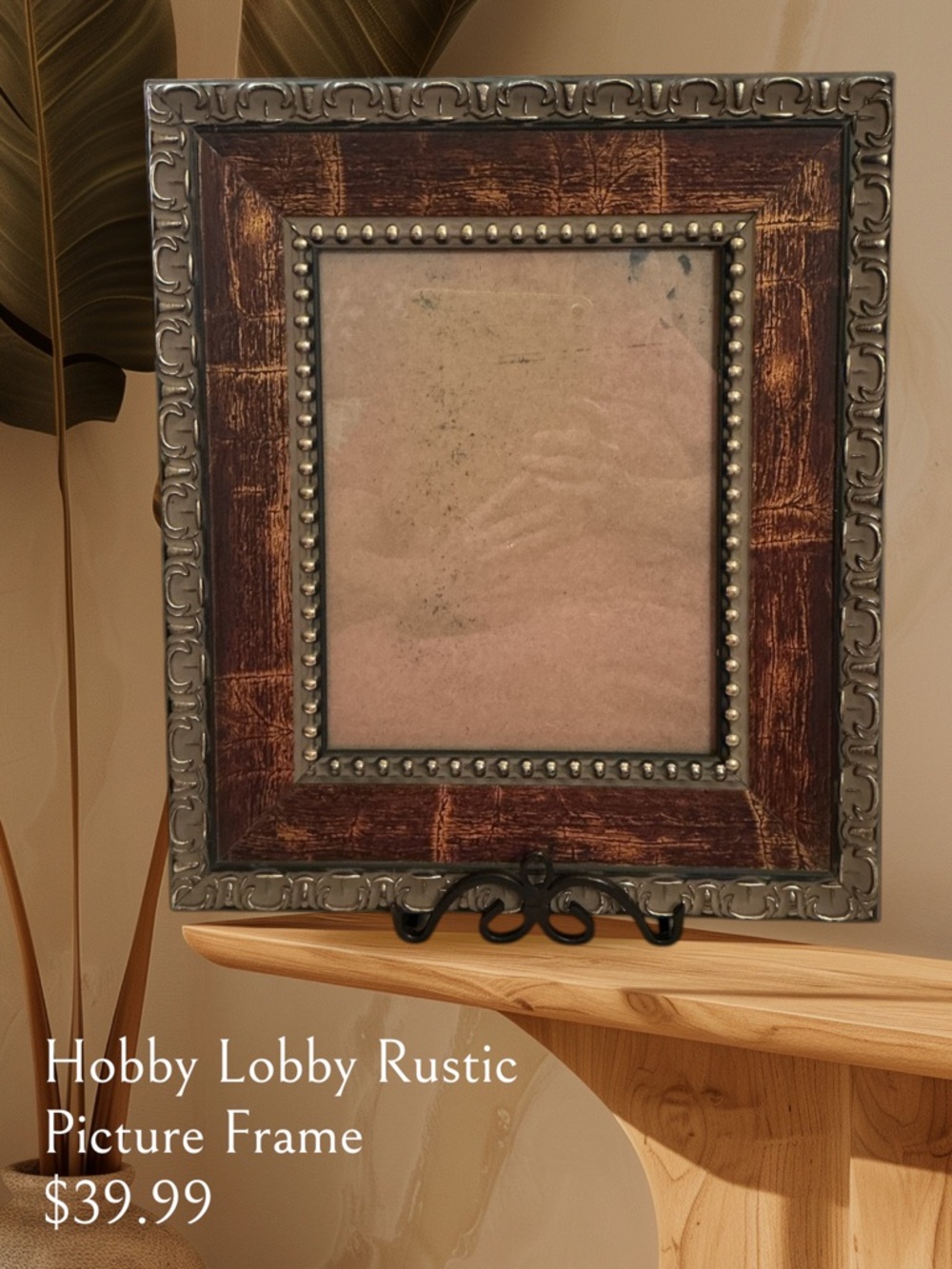 Hobby Lobby Distressed Brown Frame with Bronze Beaded Trim